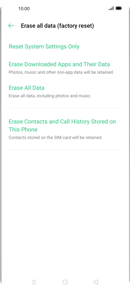 Press Erase All Data. Press Erase All Data.