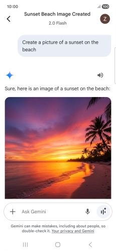 You can also ask Gemini to generate a picture based on your description. You can also ask Gemini to generate a picture based on your description.