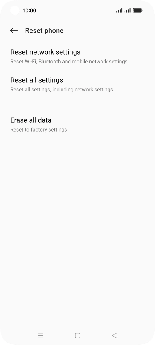 Press Erase all data. Press Erase all data.