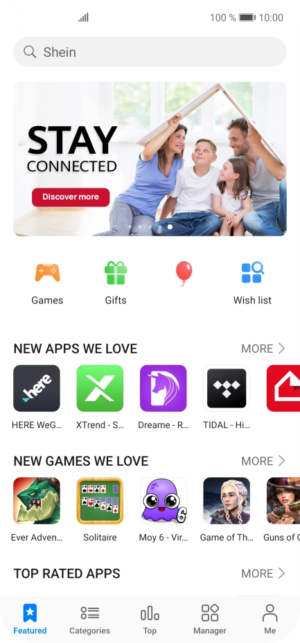 Press the search field. Press the search field.