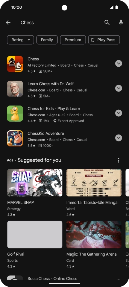 Press the required app. Press the required app.