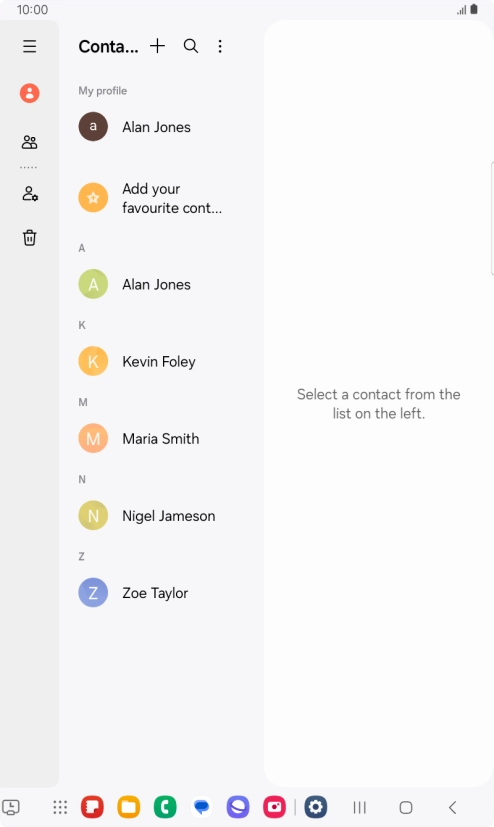 Press the new contact icon. Press the new contact icon.