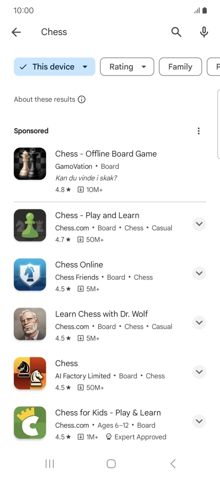 Press the required app. Press the required app.