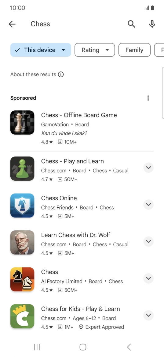Press the required app. Press the required app.
