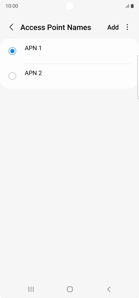 Press the field next to the data connection to activate it. Press the field next to the data connection to activate it.