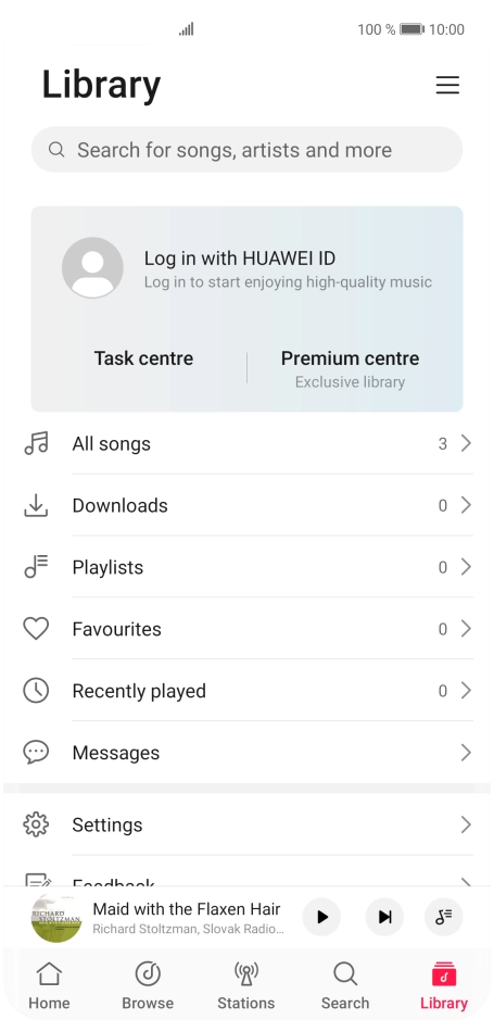Press All songs. Press All songs.