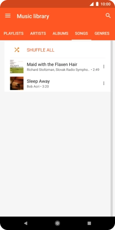 Press the required audio file. Press the required audio file.