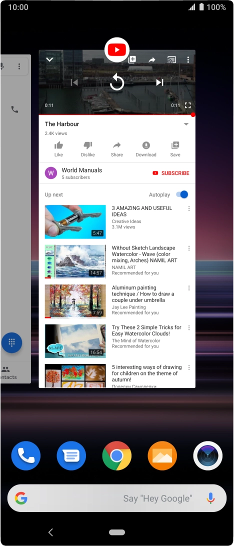 To end one running application, slide your finger upwards on the required application. To end one running application, slide your finger upwards on the required application.