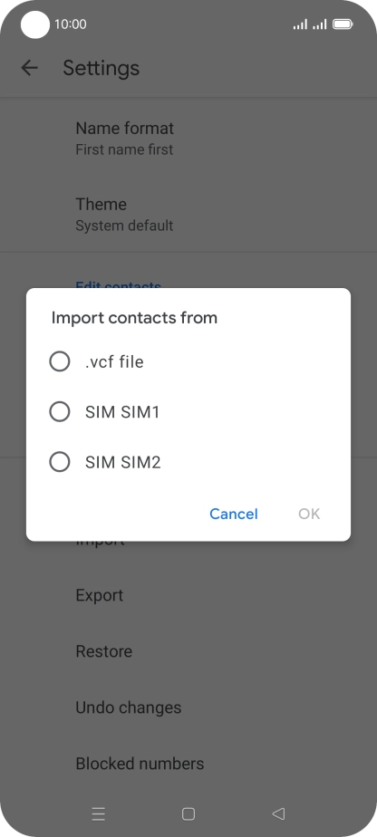 Press the required SIM. Press the required SIM.