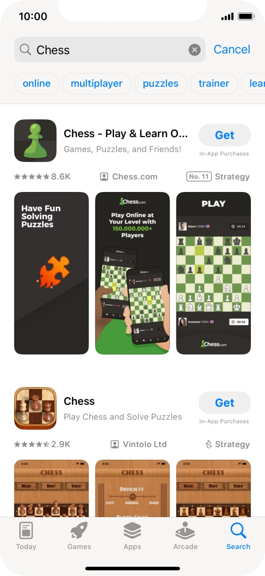 Press the required app. Press the required app.