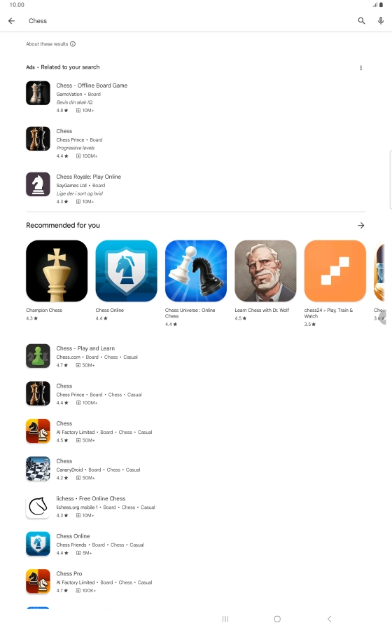 Press the required app. Press the required app.