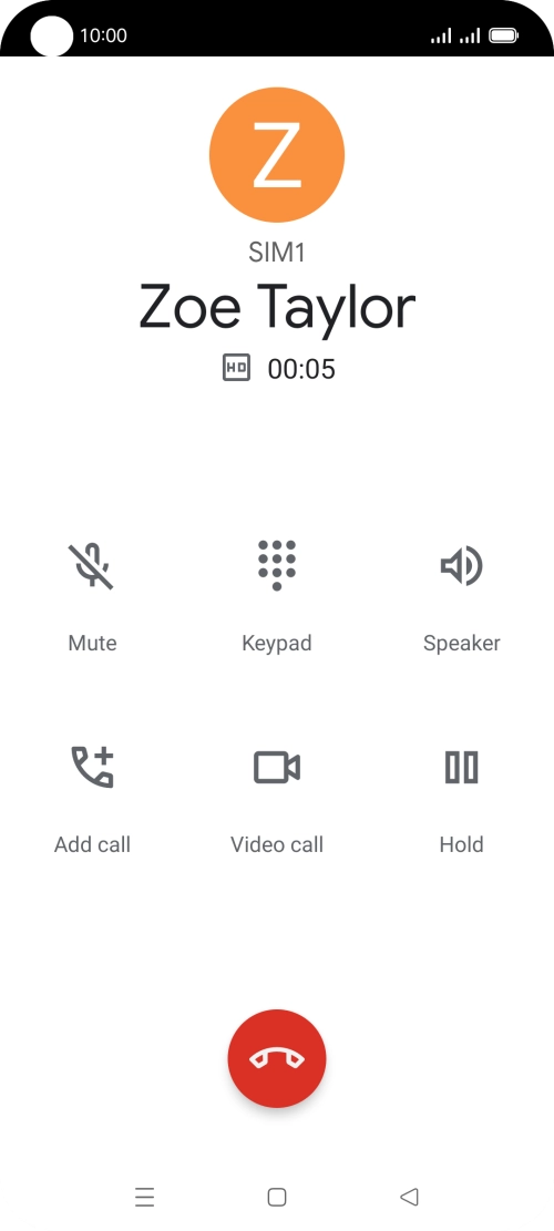 Press the end call icon. Press the end call icon.