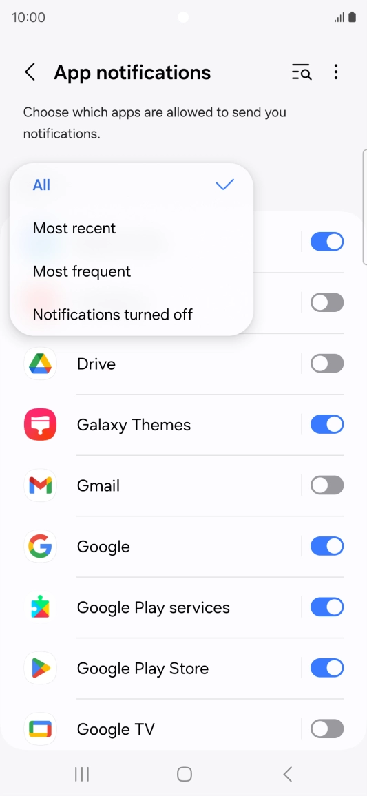Press the required setting. Press the required setting.