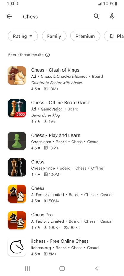 Press the required app. Press the required app.