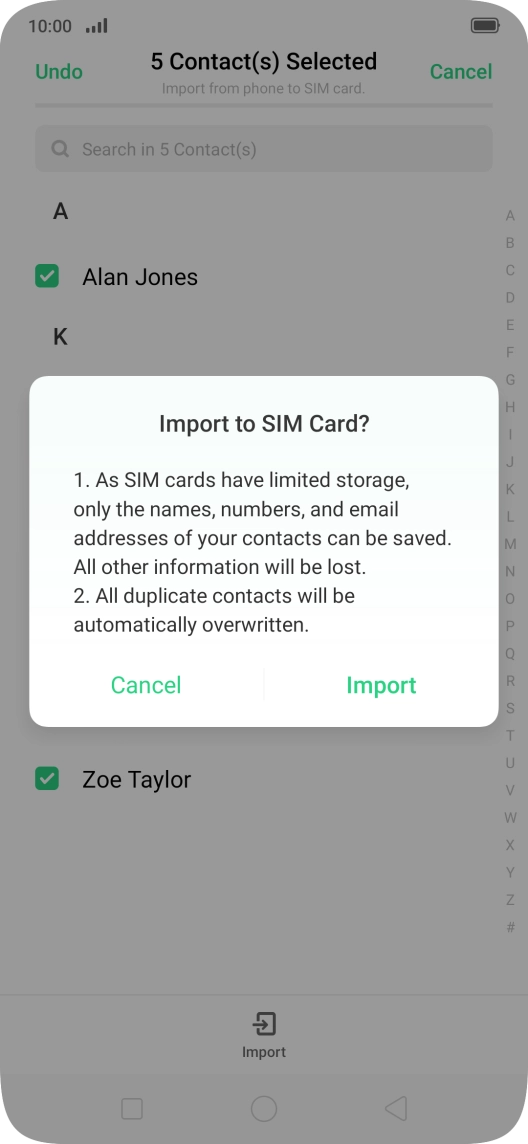 Press Import. Press Import.