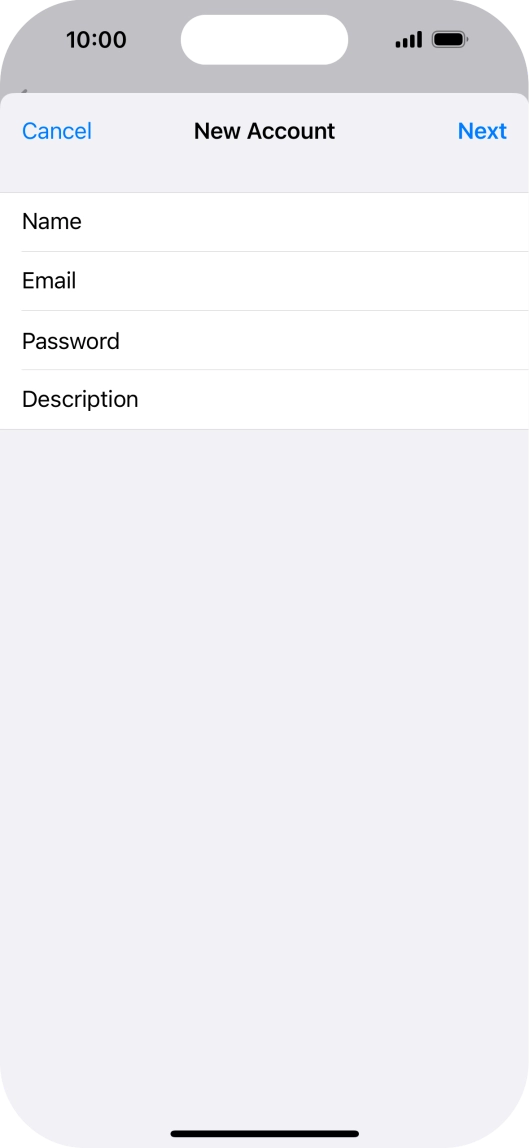 Press Description and key in the required name. Press Description and key in the required name.