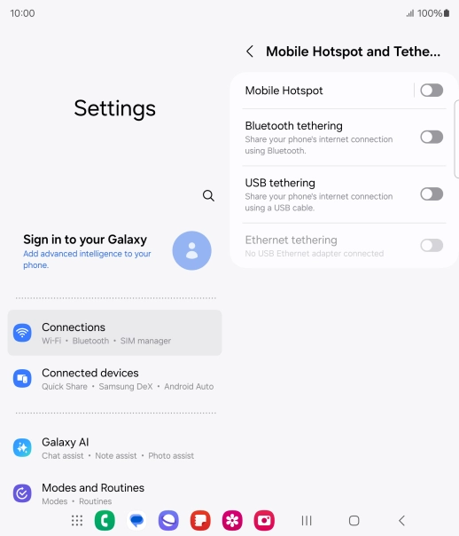 Press Mobile Hotspot. Press Mobile Hotspot.