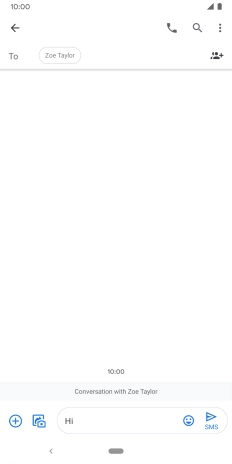 Press the send icon when you've finished your SMS. Press the send icon when you've finished your SMS.