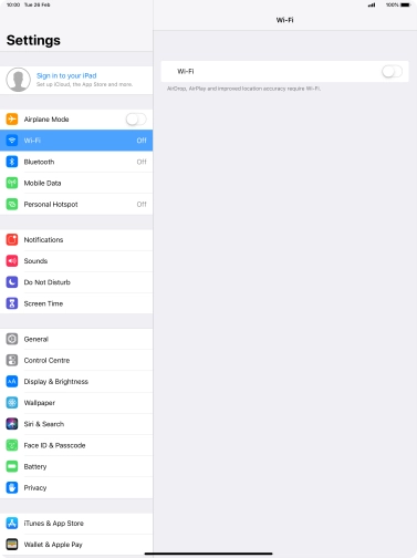 Press Sign in to your iPad. Press Sign in to your iPad.