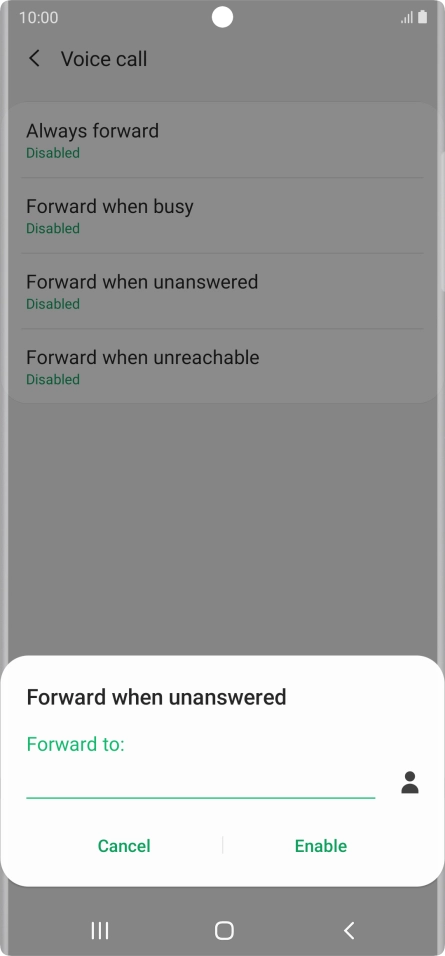 Key in +447953222222 and press Enable. Key in +447953222222 and press Enable.