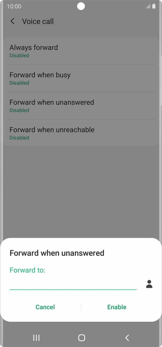 Key in +447953222222 and press Enable. Key in +447953222222 and press Enable.
