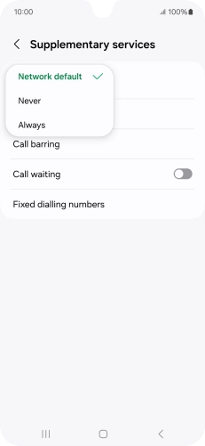 Press Always to turn on caller identification. Press Always to turn on caller identification.