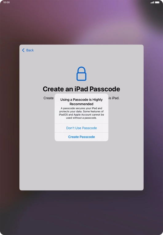 If you turn off the function, press Don't Use Passcode. If you turn off the function, press Don't Use Passcode.