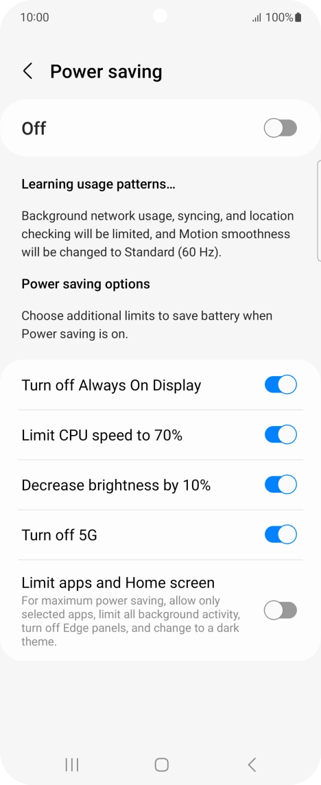 Press the indicators next to the required settings. Press the indicators next to the required settings.