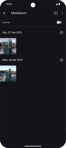 Press and hold any picture or video. Press and hold any picture or video.