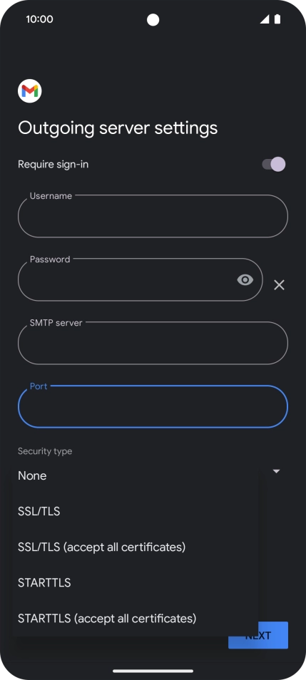 Press SSL/TLS. Press SSL/TLS.