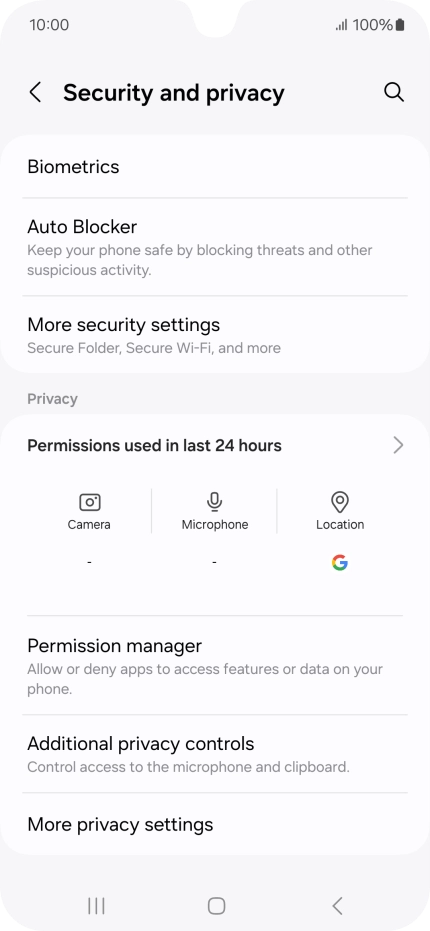 Press More security settings. Press More security settings.