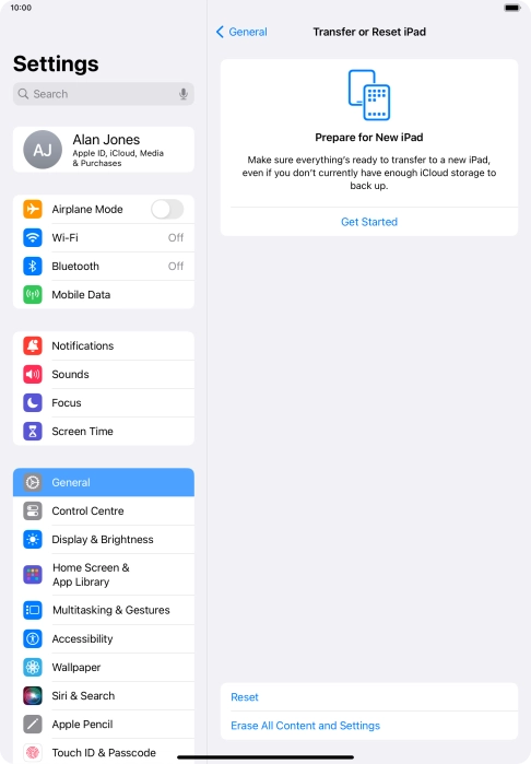 Press Reset. Press Reset.