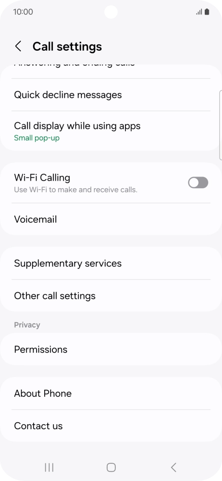 Press Supplementary services. Press Supplementary services.