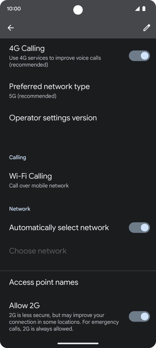 Press Access point names. Press Access point names.