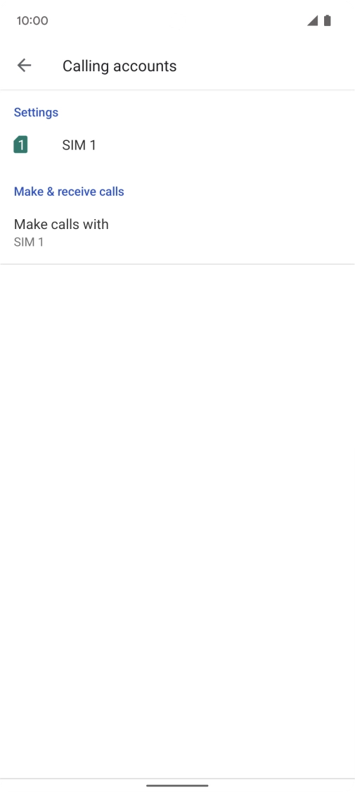 Press the name of the SIM. Press the name of the SIM.
