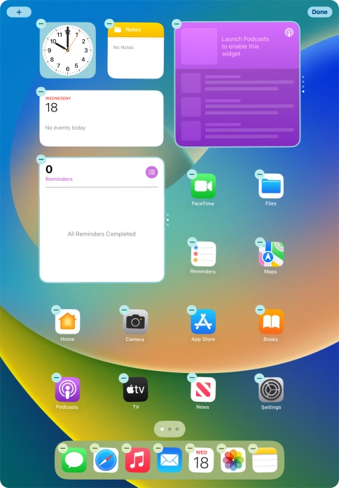 Press the home screen icon. Press the home screen icon.