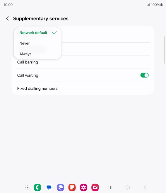 Press Always to turn on caller identification. Press Always to turn on caller identification.