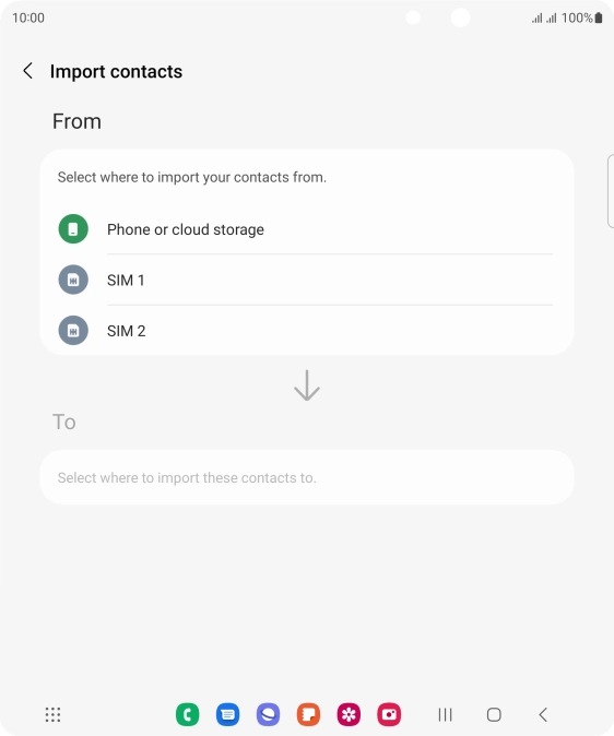 Press the name of the SIM. Press the name of the SIM.