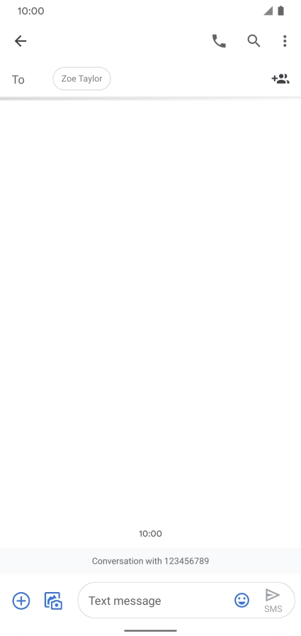 Press the text input field and write the text for your SMS. Press the text input field and write the text for your SMS.