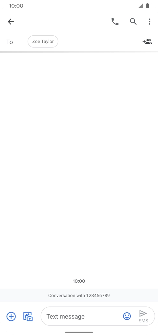 Press the text input field and write the text for your SMS. Press the text input field and write the text for your SMS.