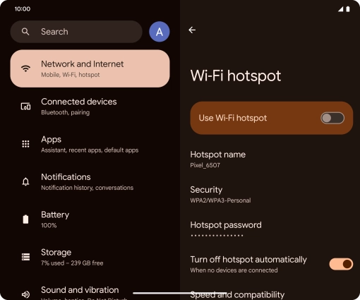 Press Hotspot name. Press Hotspot name.