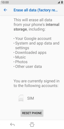 Press RESET PHONE. Press RESET PHONE.