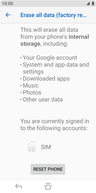 Press RESET PHONE. Press RESET PHONE.
