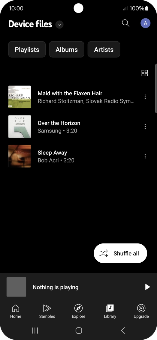 Press the required audio file. Press the required audio file.