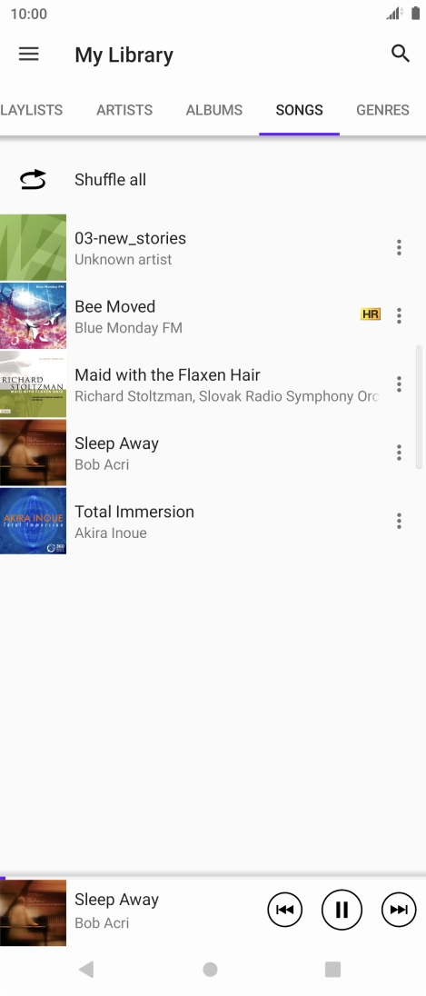 Press the song title at the bottom of the screen. Press the song title at the bottom of the screen.