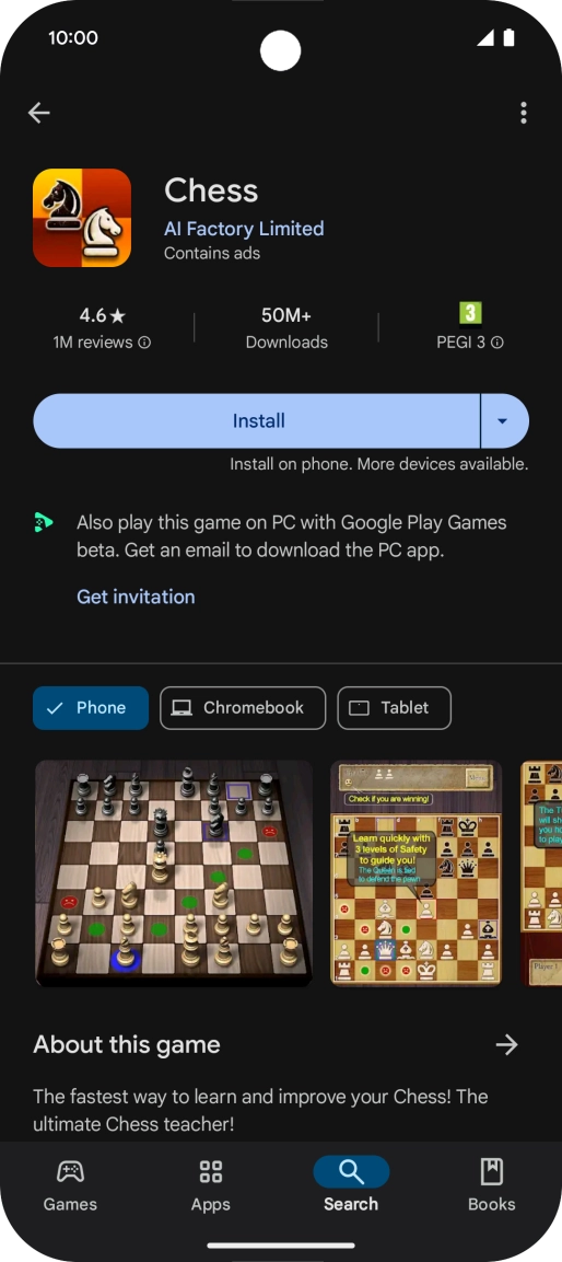 Press Install and follow the instructions on the screen to install the app. Press Install and follow the instructions on the screen to install the app.
