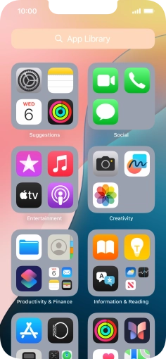 Press the required app. Press the required app.