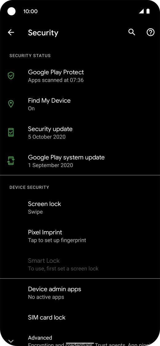 Press SIM card lock. Press SIM card lock.