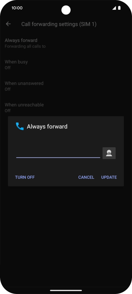 Press TURN OFF. Press TURN OFF.