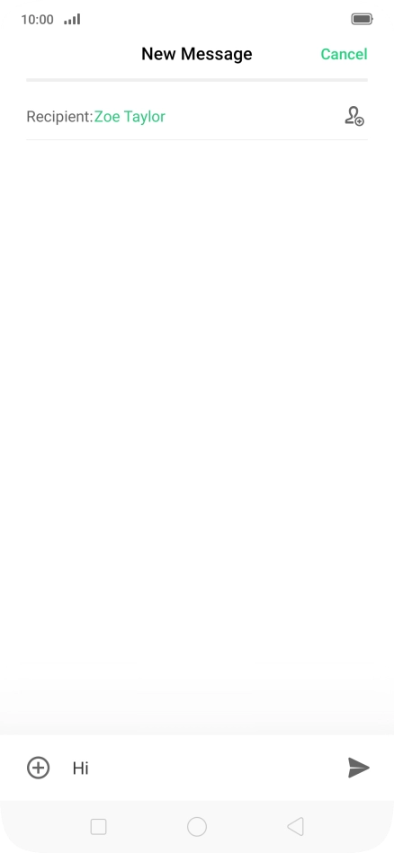 Press the send icon when you've finished your SMS. Press the send icon when you've finished your SMS.